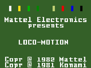 Loco-Motion title screen for Intellivision